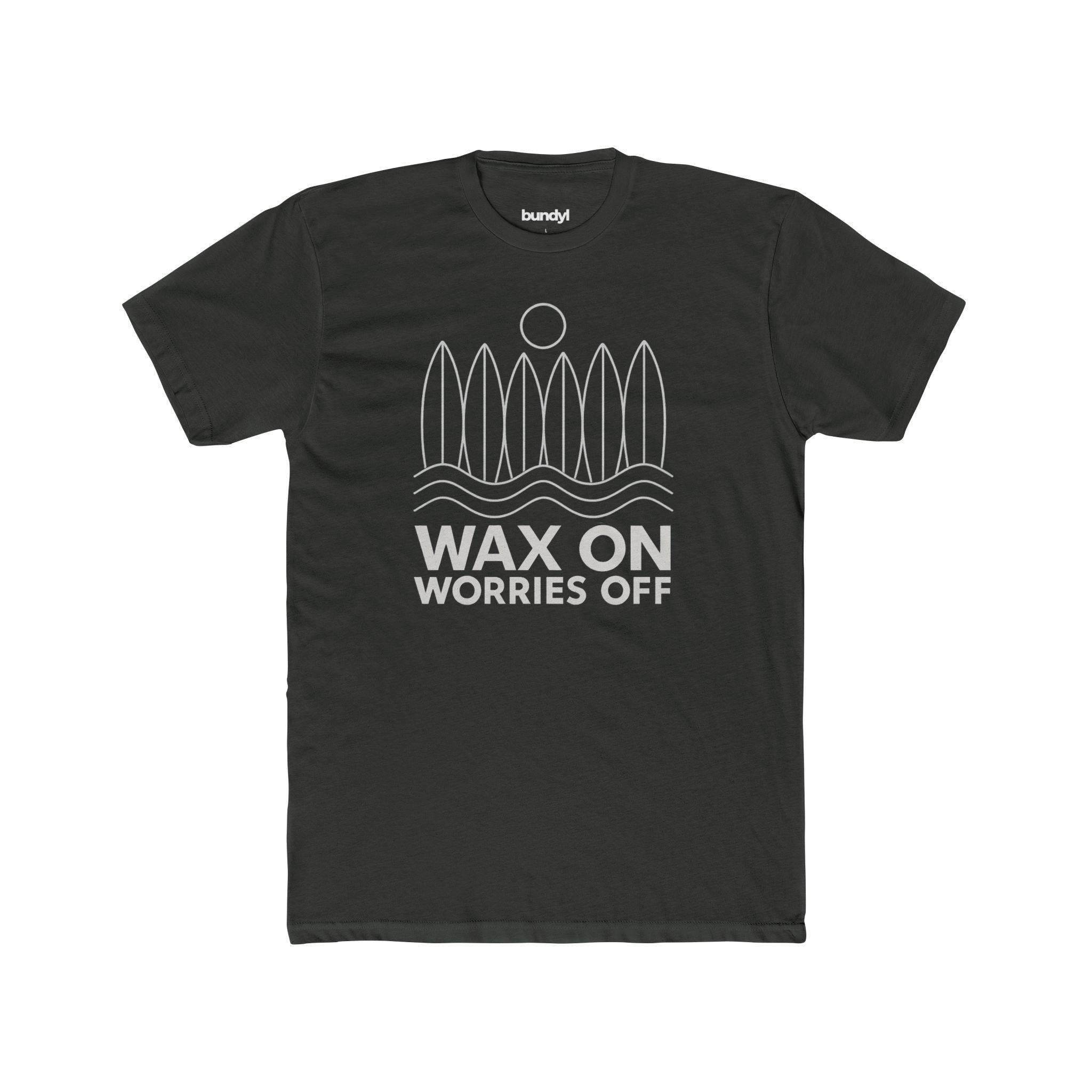 Boards Up 'Wax On' Fitted Tee - White Outline