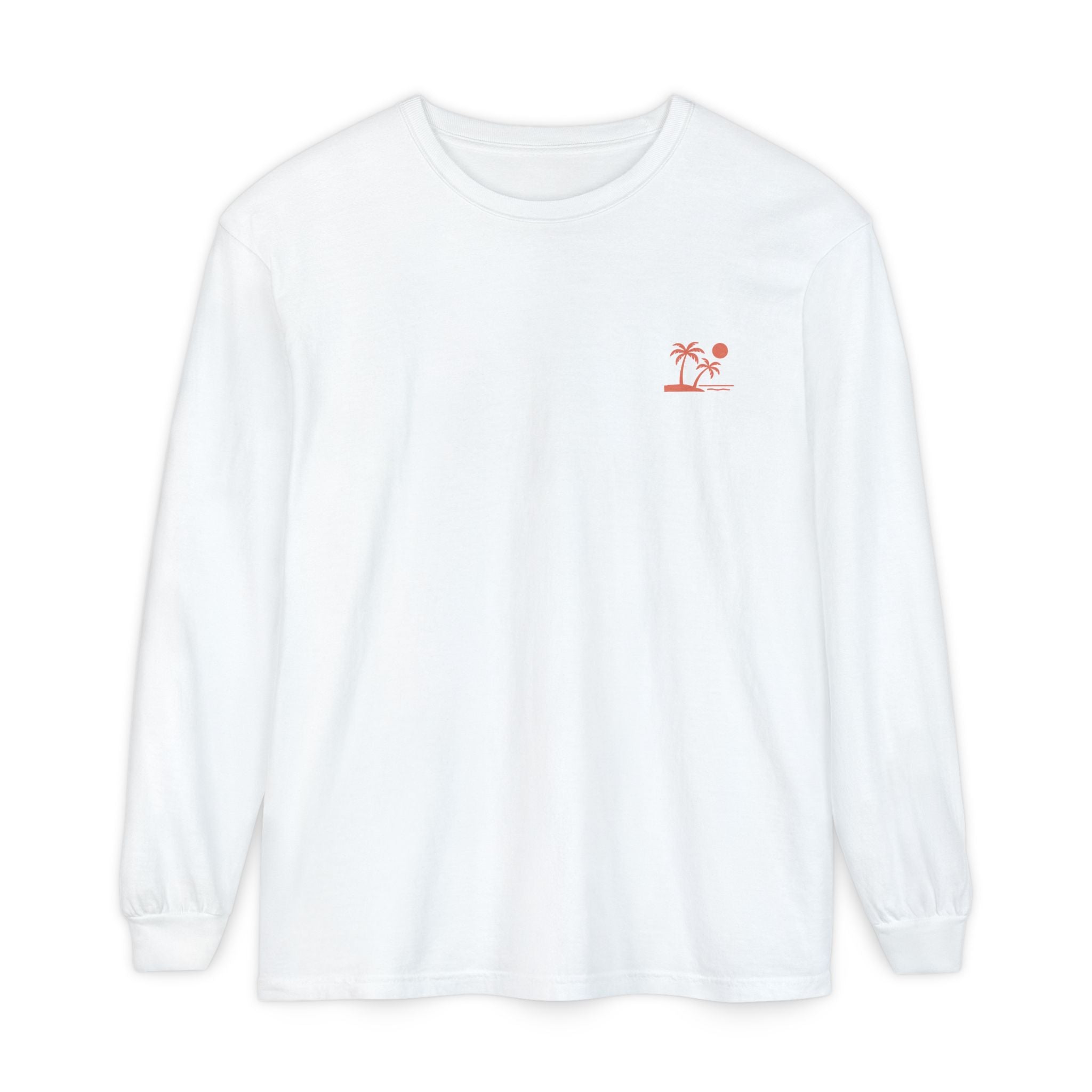 Tropic Beach 'Seas the Day' Long Sleeve Tee - Sunset Orange
