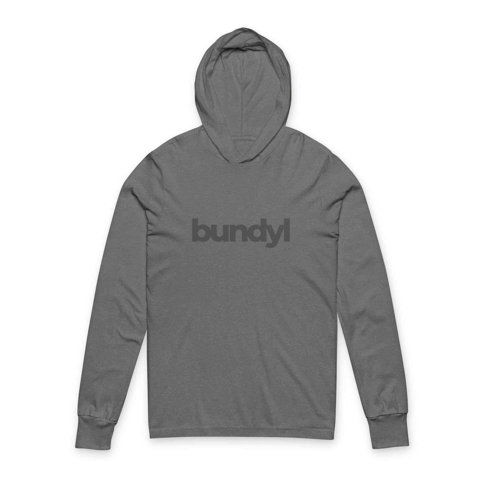 bundyl Logo Hooded Long Sleeve Hooded Tee - Grey