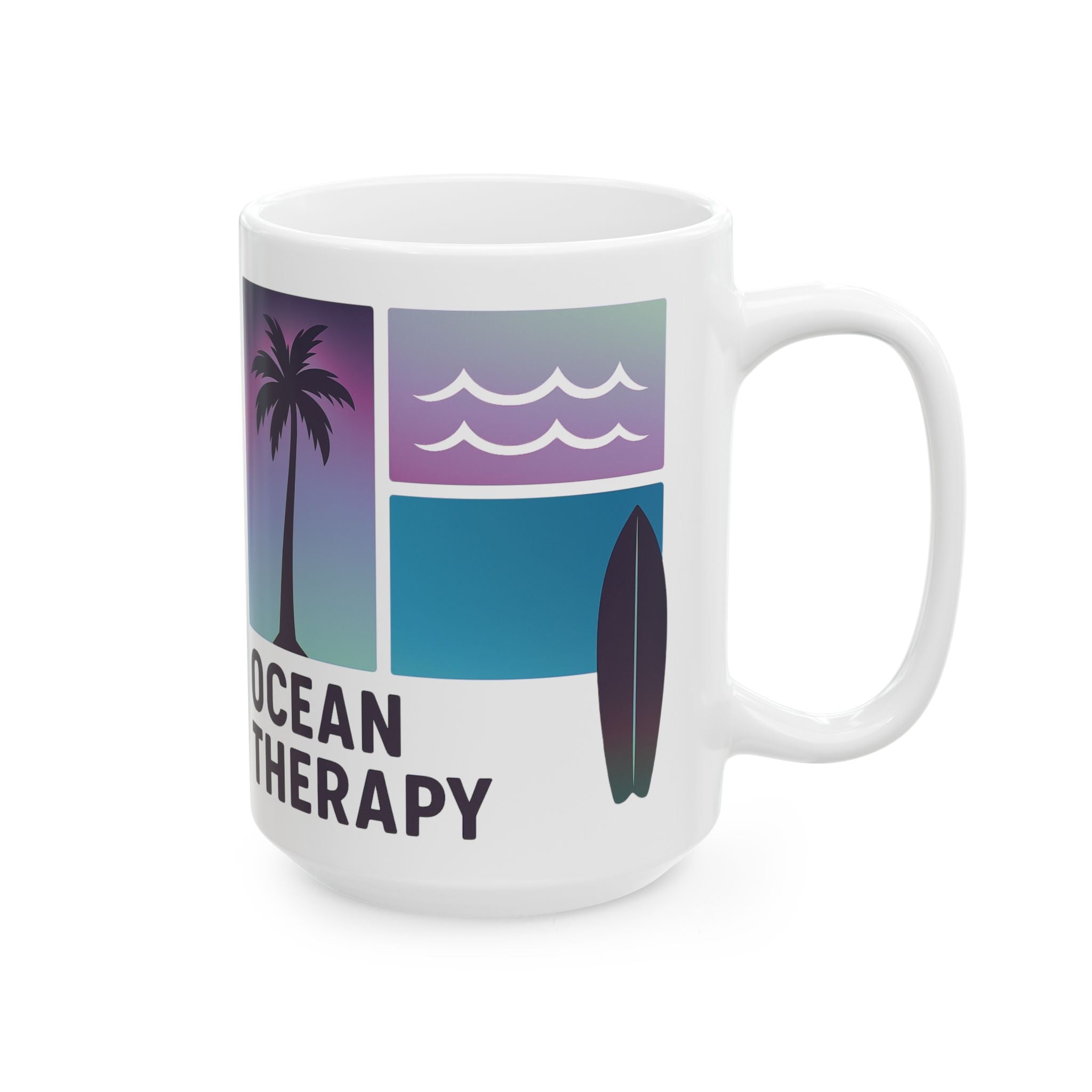 Ocean Therapy Coffee Mug - Beach Block Purple