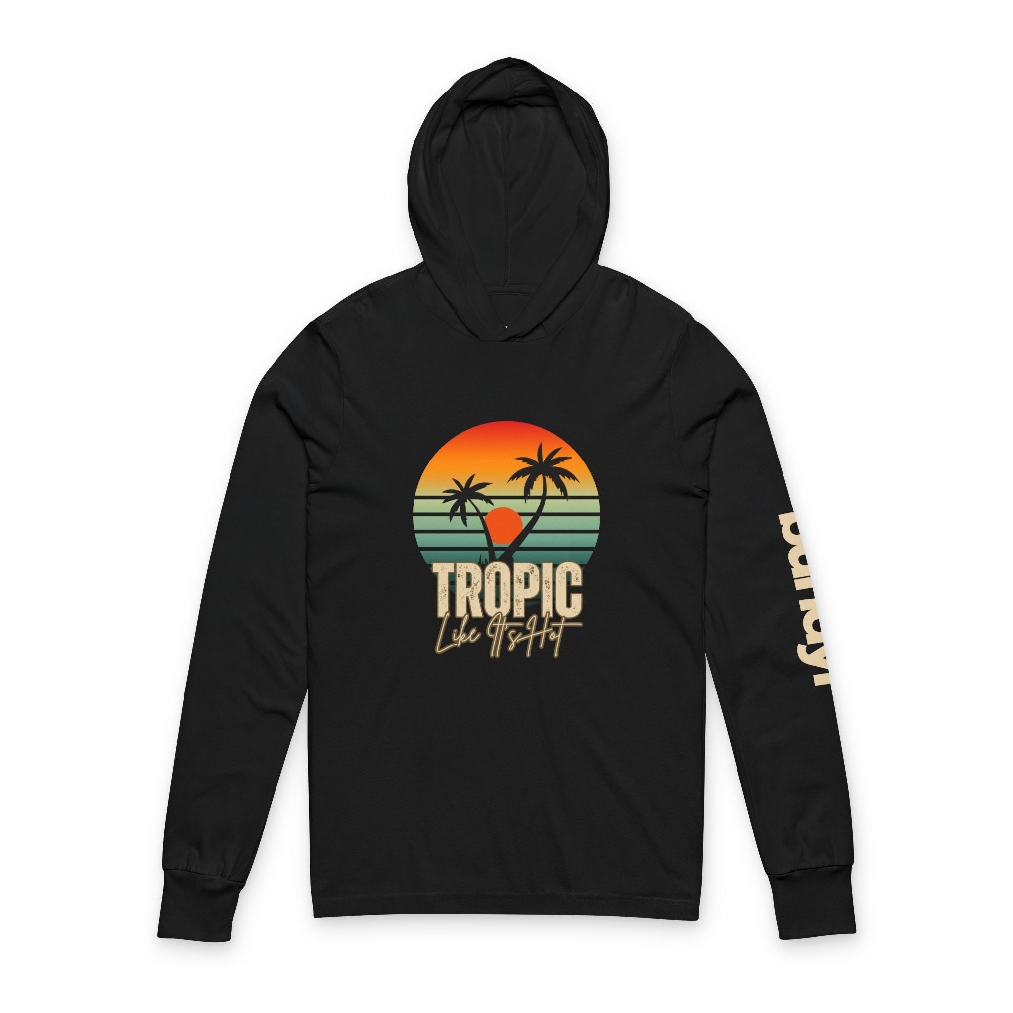 'Tropic Like It's Hot' Sunset Long Sleeve Hooded Tee