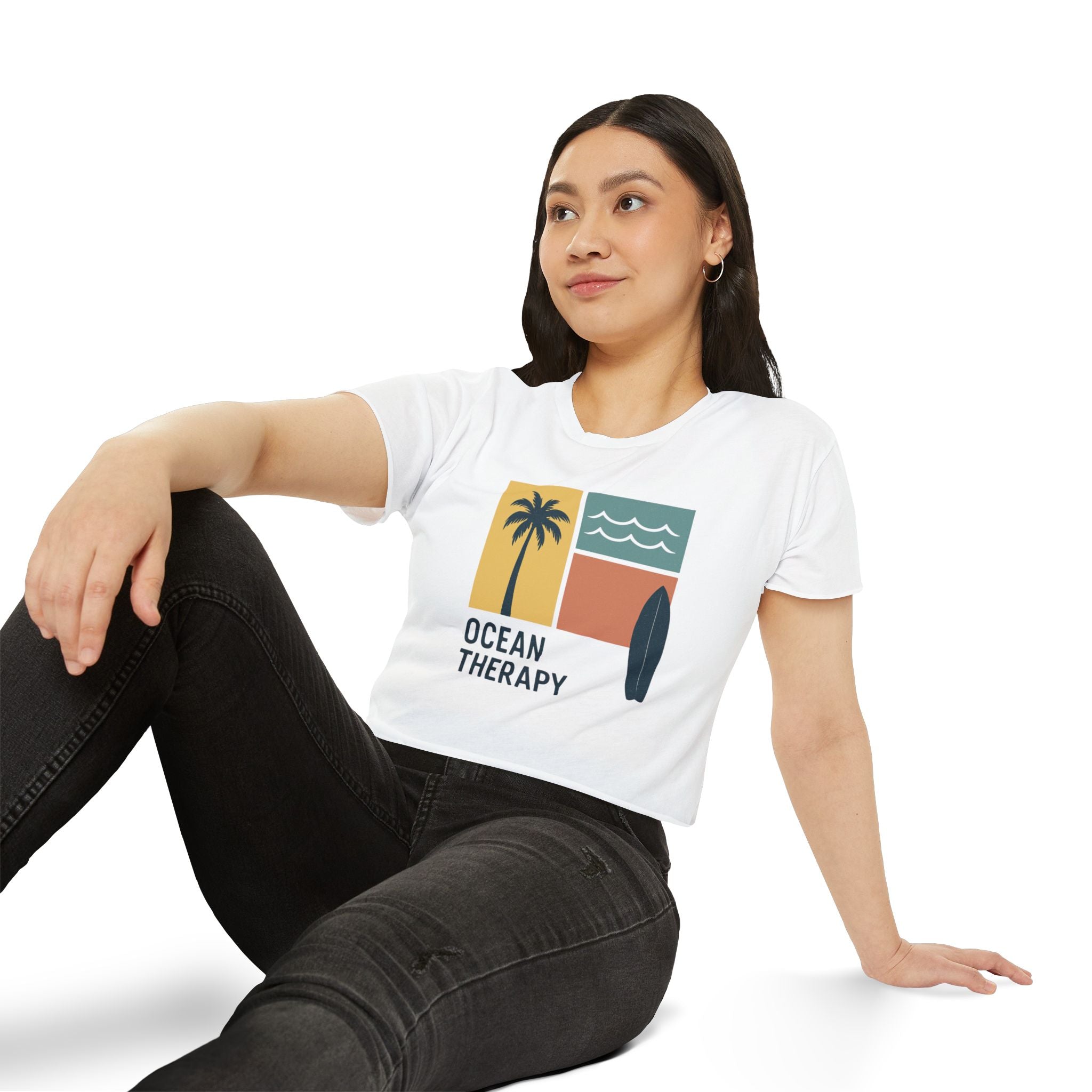 Ocean Therapy Festival Crop Top – Beach Block Golden Hour
