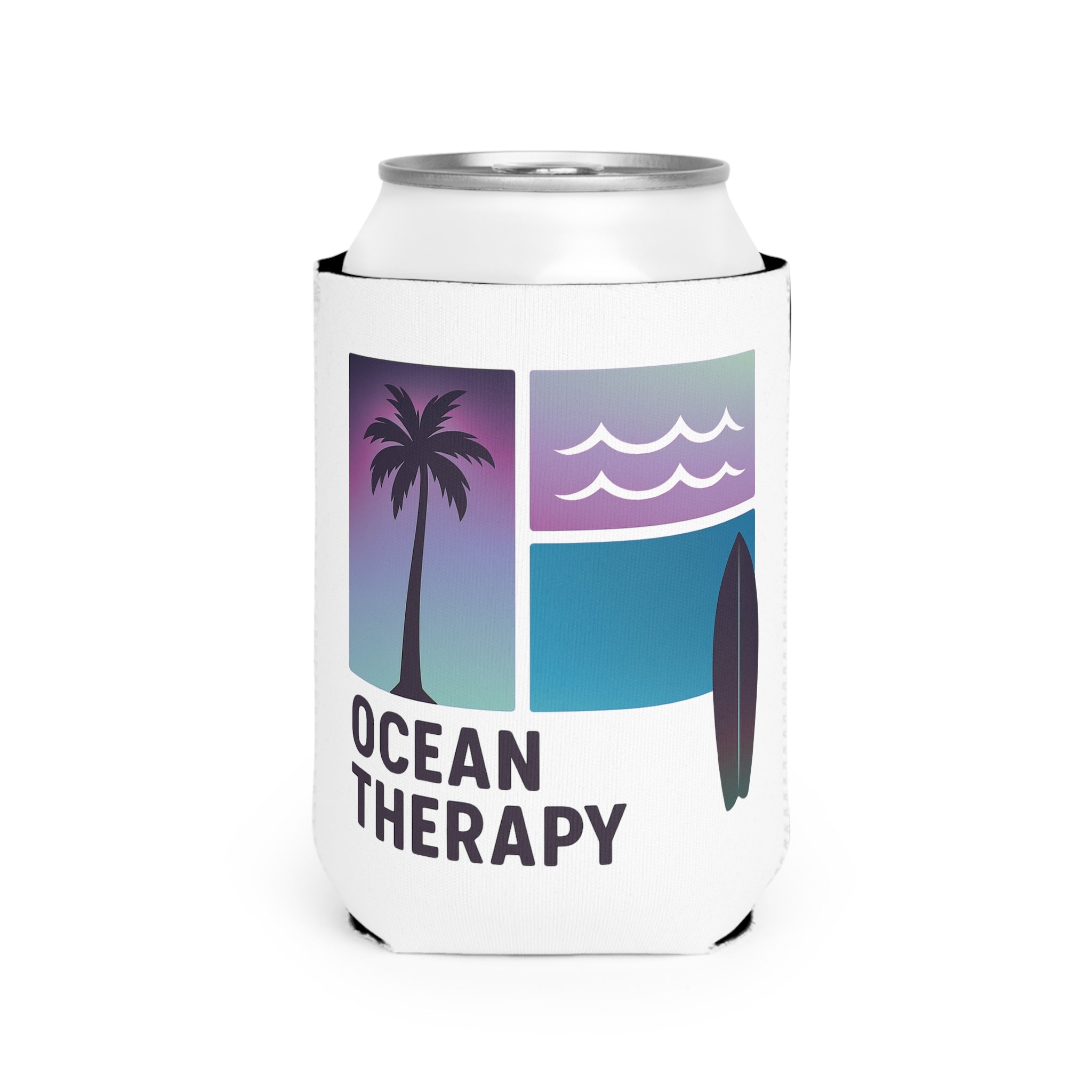 Ocean Therapy Can Cooler - Beach Block Purple