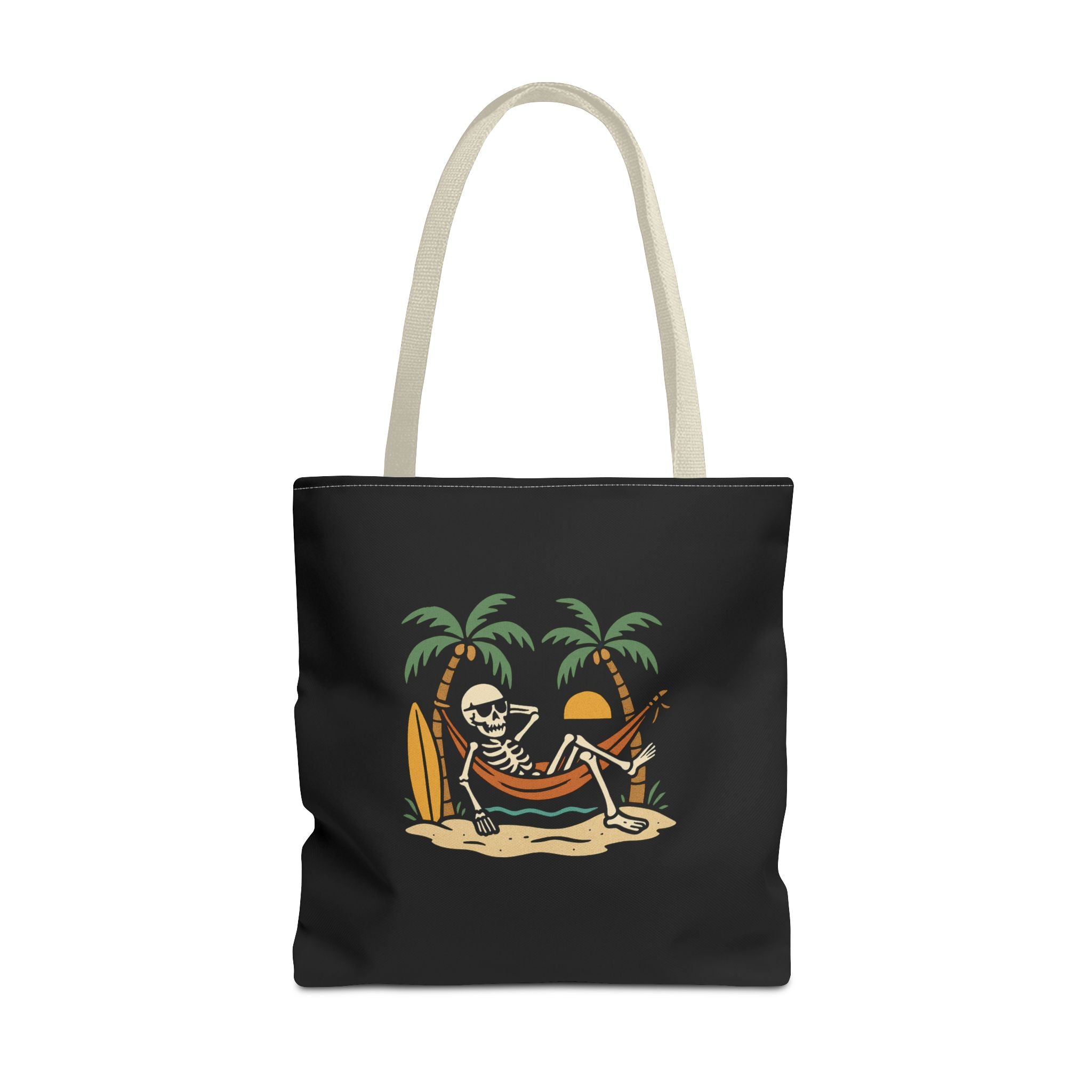 Skully in a Hammock Beach Canvas Tote Bag - 18x18