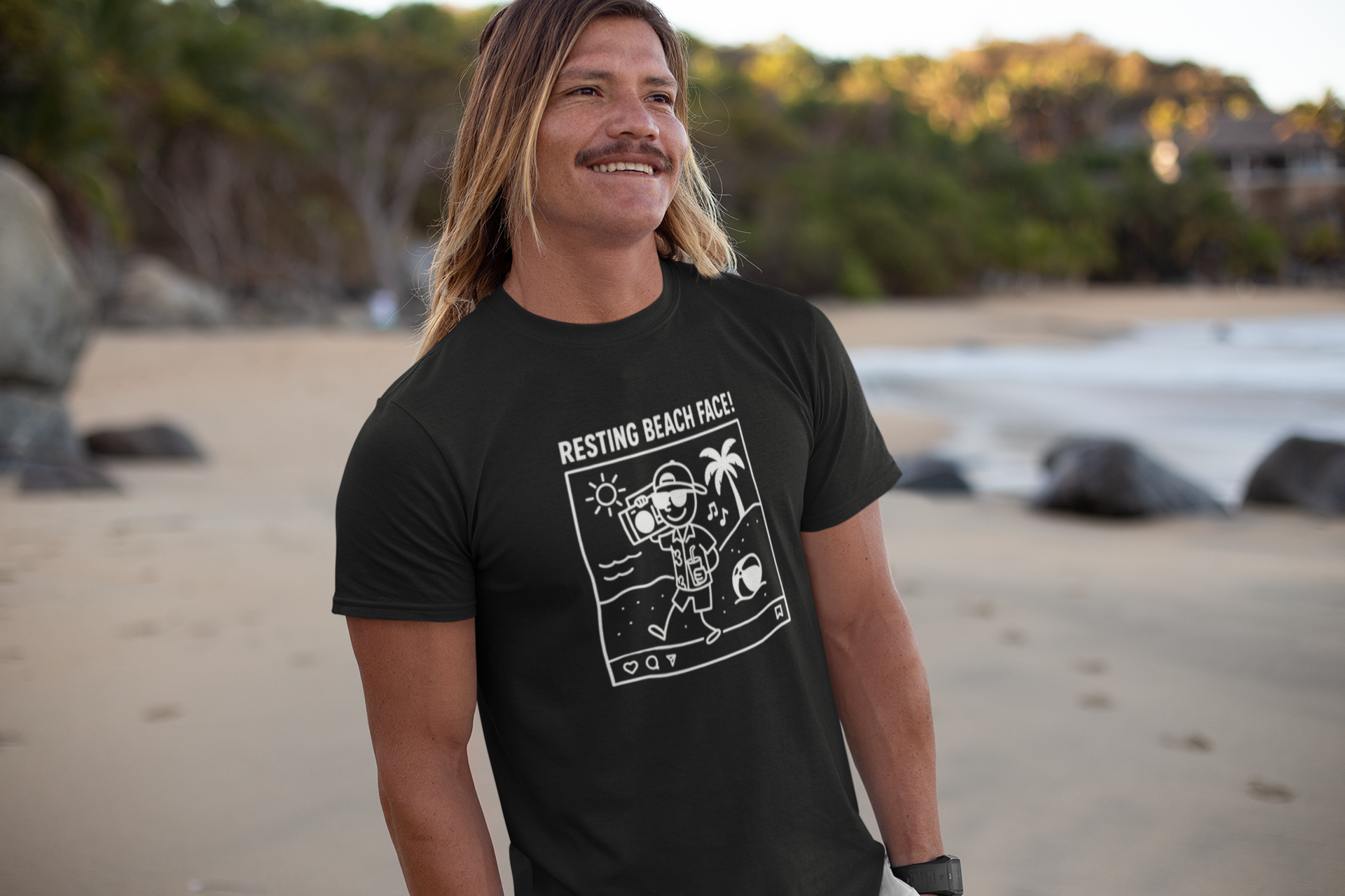 Resting Beach Face! Fitted Tee - Boombox