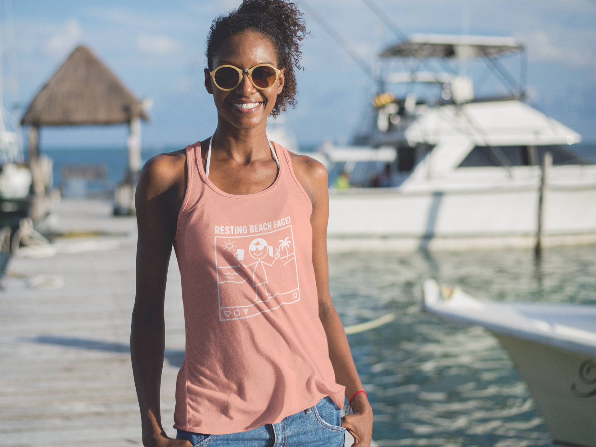 Resting Beach Face! Racerback Tank - Selfie Girl