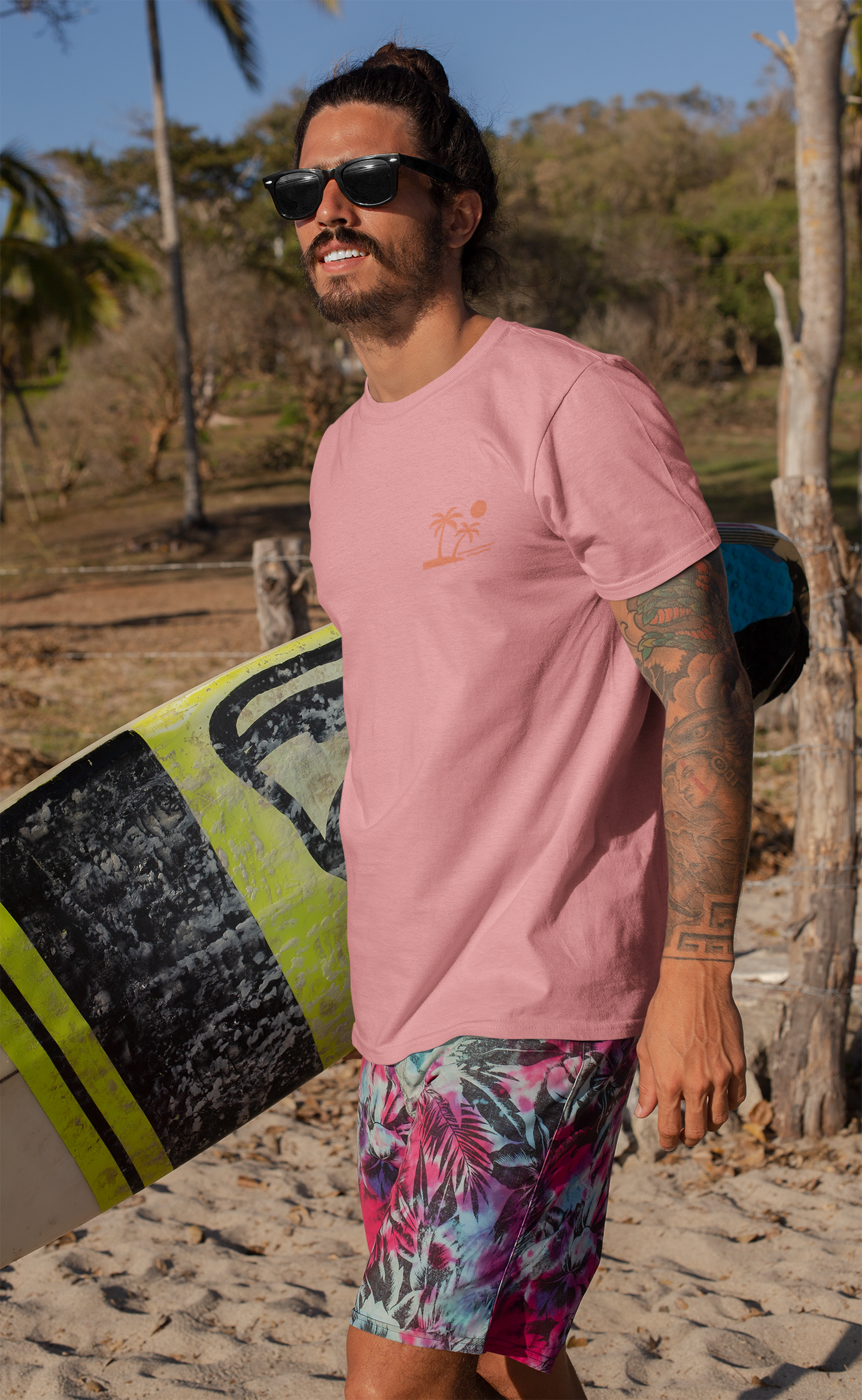 Tropic Beach 'Seas the Day' Relaxed Tee - Sunset Orange