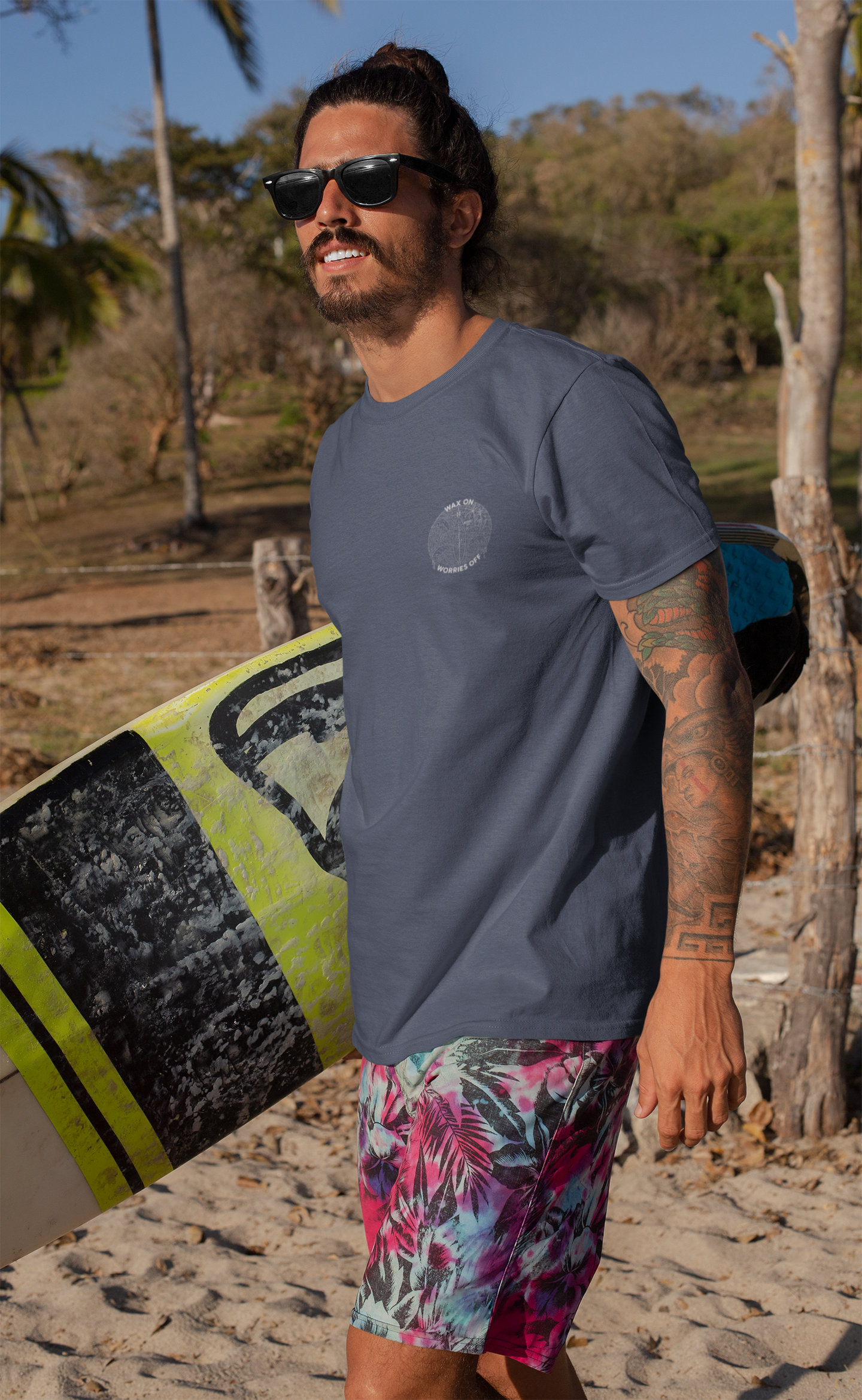 Vintage 'Wax On' Relaxed Tee - Pencil White