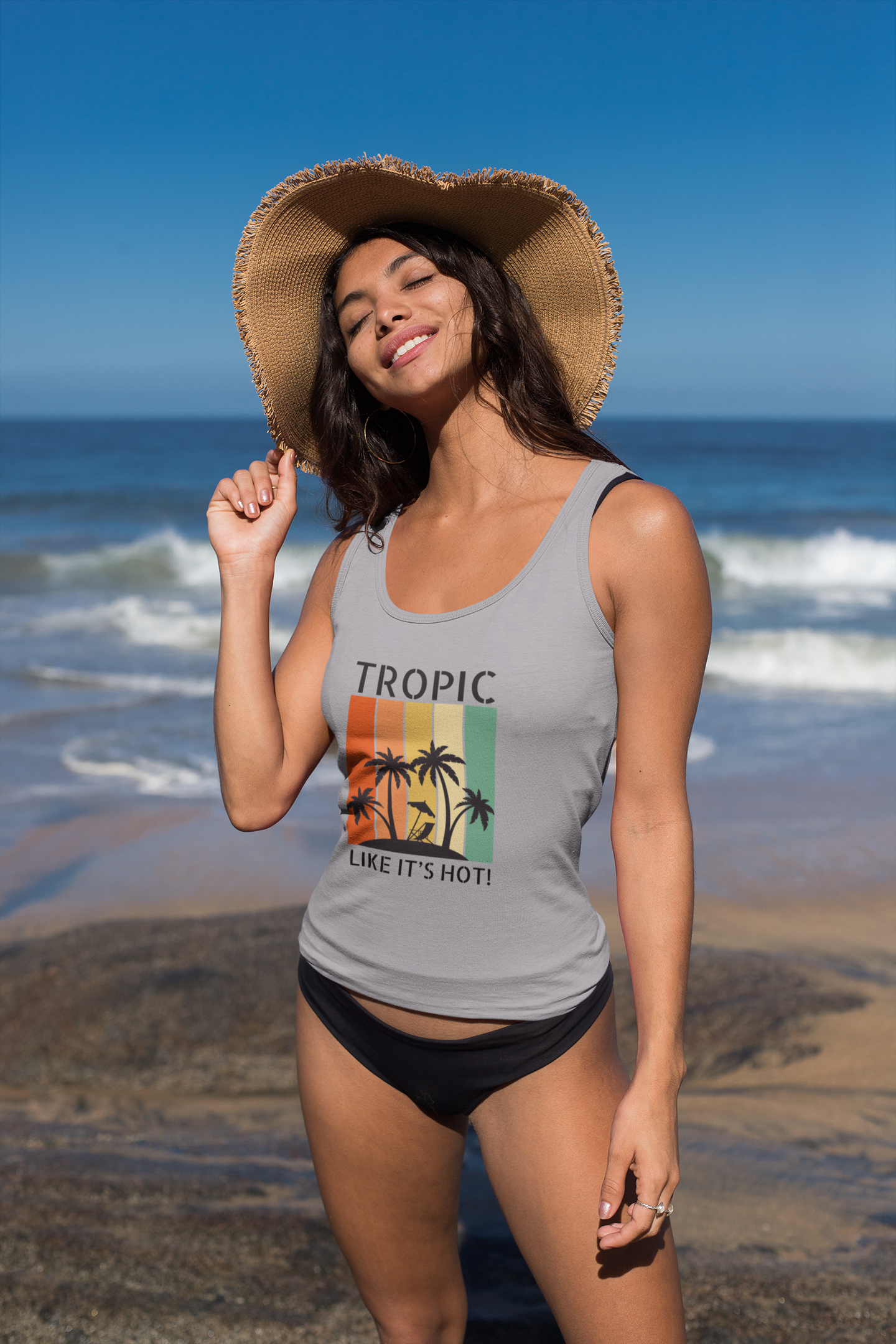 Tropic Panels Racerback Tank - Rainbow Sunset