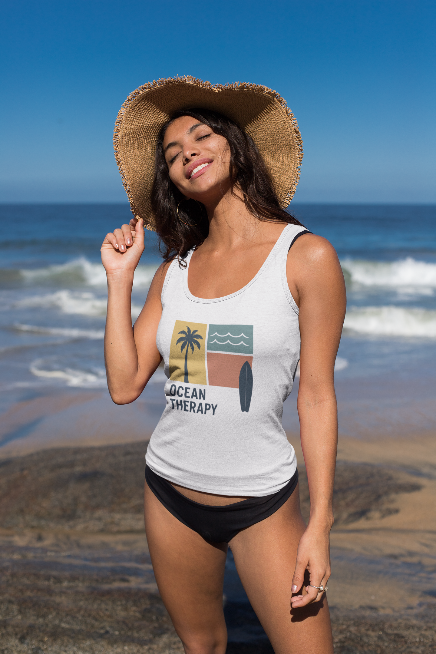 Ocean Therapy Racerback Tank - Beach Block Golden Hour