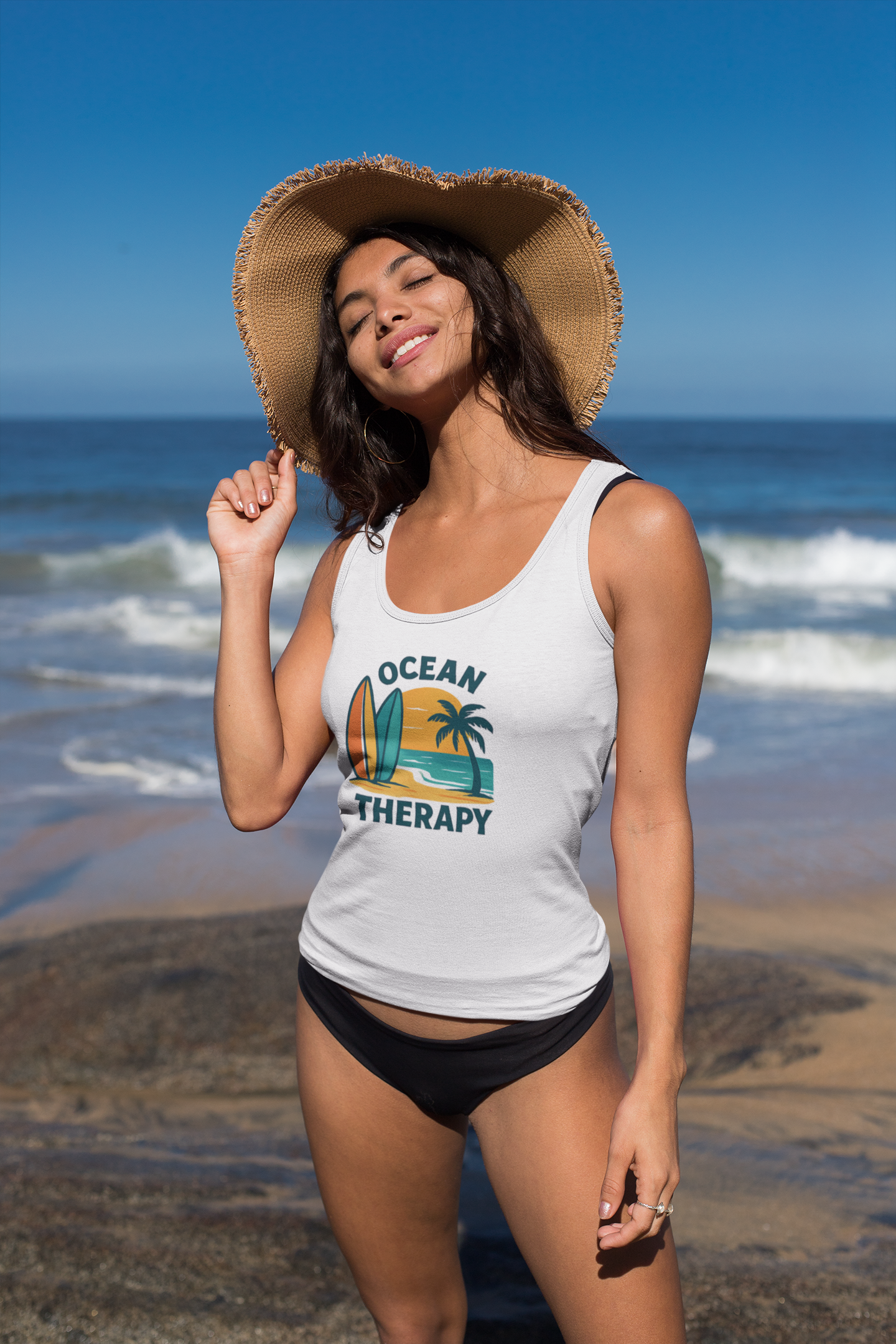 Ocean Therapy Racerback Tank - Boards Up
