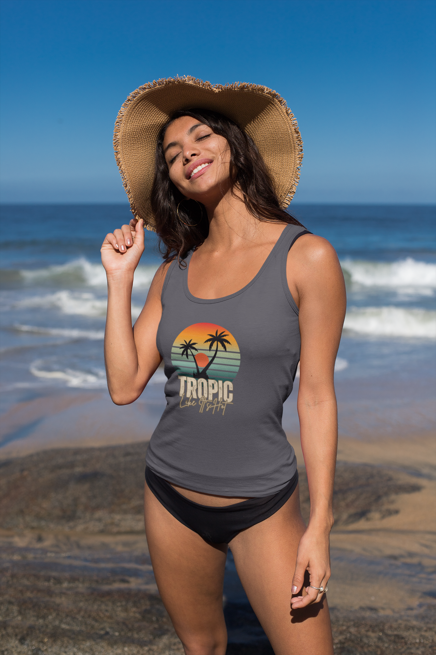 'Tropic Like It's Hot' Sunset Racerback Tank