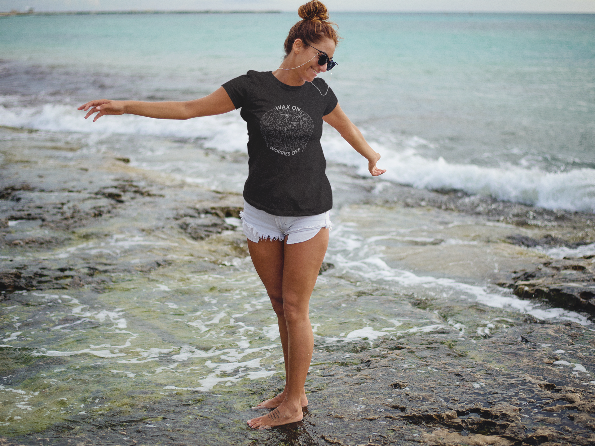 Vintage 'Wax On' Favorite Tee - Pencil White